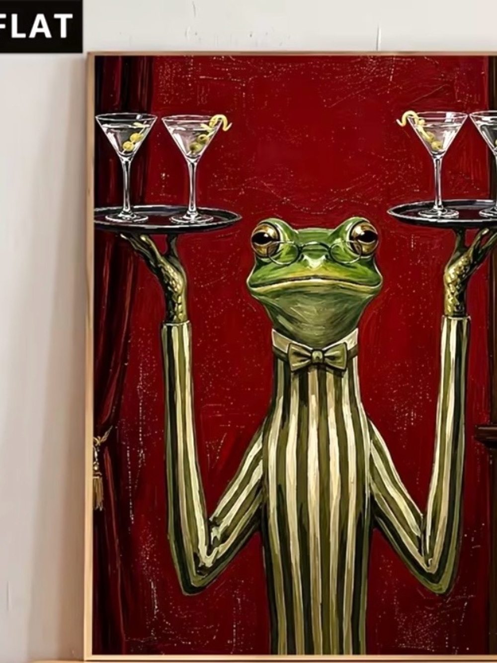 Green Frog Butler Wall Art - Unbranded